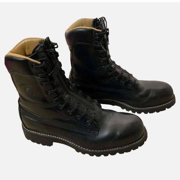 Chippewa Ruttman Boots 27422 Leather Motorcycle Firefighter Steel Toe Black 10 - Picture 1 of 8